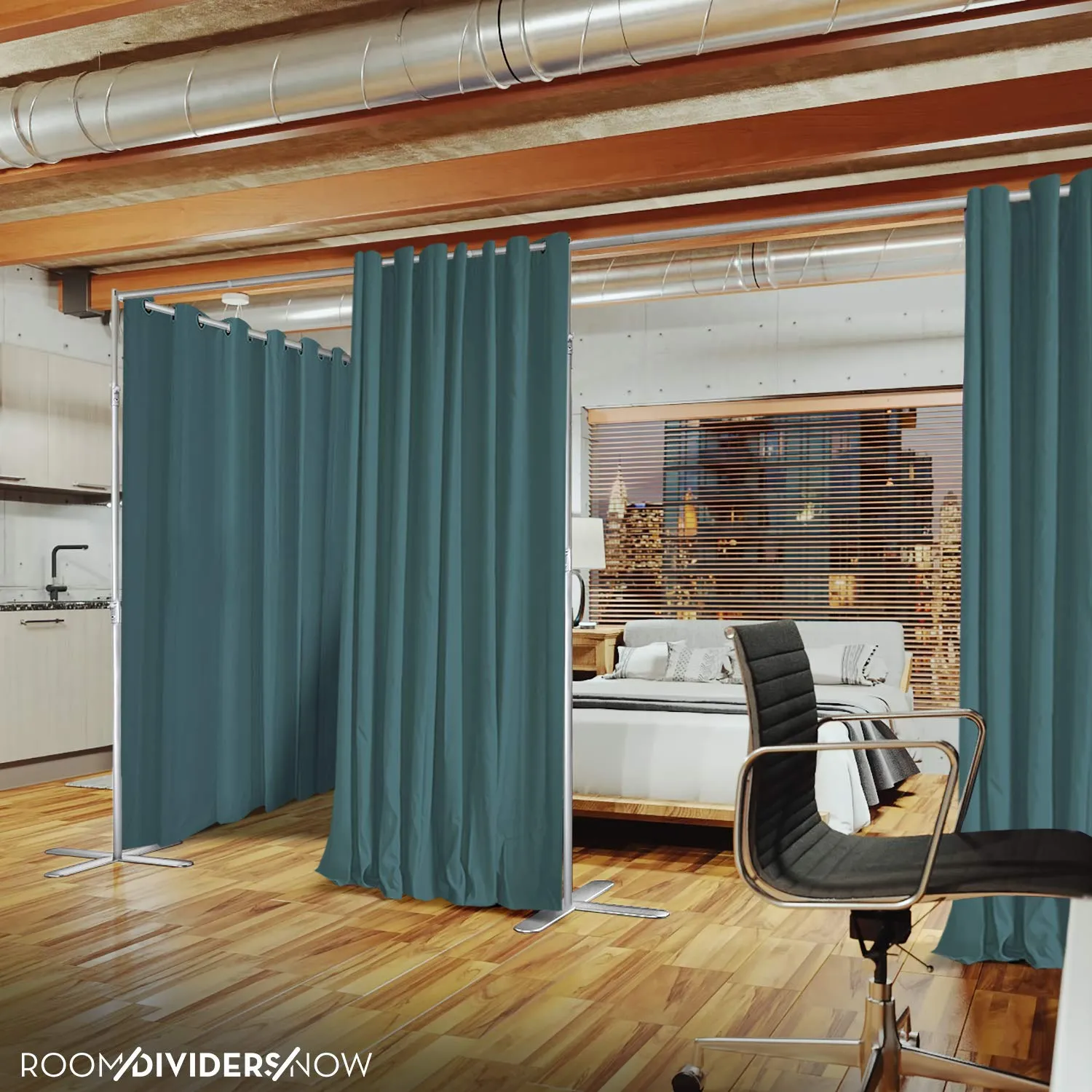 End2End Room Divider Kit - X-Large B, 9ft Tall x 14ft - 18ft Wide, Dark Chocolate (Room