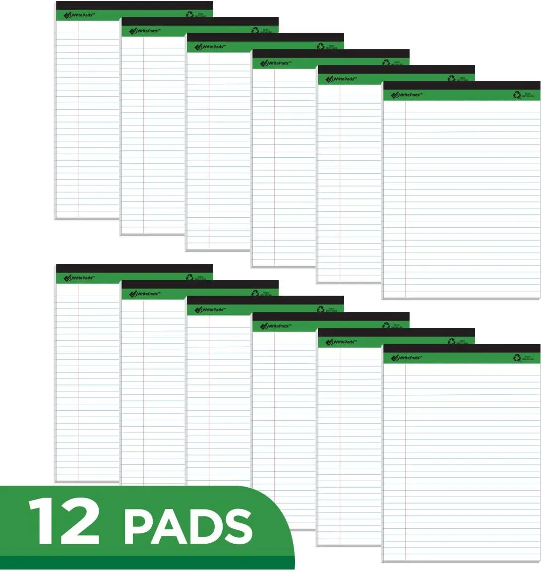 Environmentallyfriendly Legal Pads 85x1175 50 sheets Pack of 12