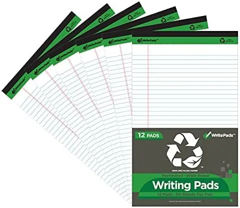 Environmentallyfriendly Legal Pads 85x1175 50 sheets Pack of 12