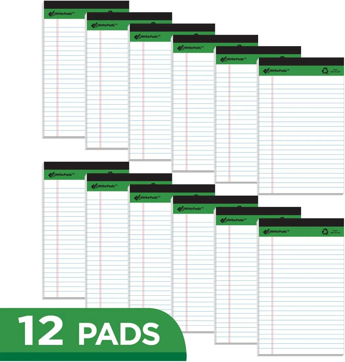 Environmentallyfriendly Legal Pads 85x1175 50 sheets Pack of 12
