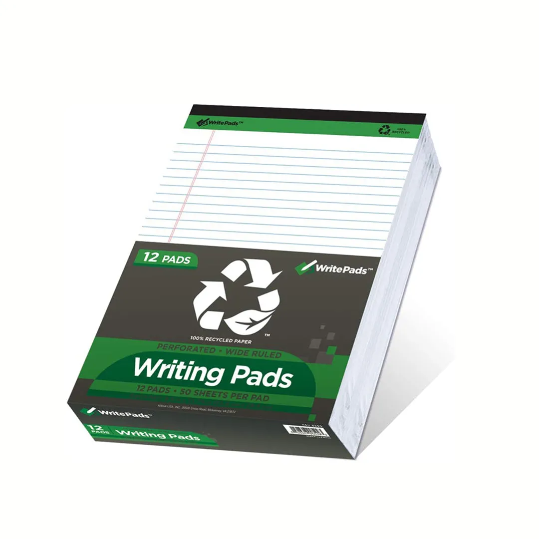 Environmentallyfriendly Legal Pads 85x1175 50 sheets Pack of 12