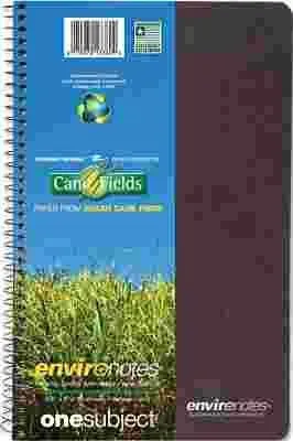 Environotes Sugarcane Notebook' 6 1/2 X 9' 1 Subj' 80 Sheets' College' Assorted