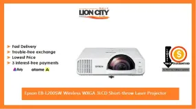 Epson EB-L200SW Wireless WXGA 3LCD Short-throw Laser Projector