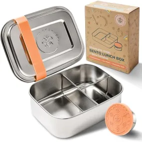 Everusely Stainless Steel Toddler Bento Box Small Metal Lunch Box for Kids