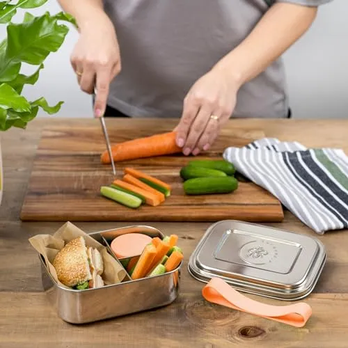 Everusely Stainless Steel Toddler Bento Box Small Metal Lunch Box for Kids