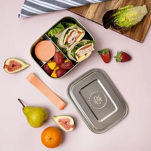Everusely Stainless Steel Toddler Bento Box Small Metal Lunch Box for Kids