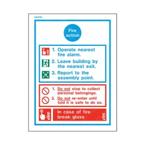 Fire Action Break Glass 150 x 200