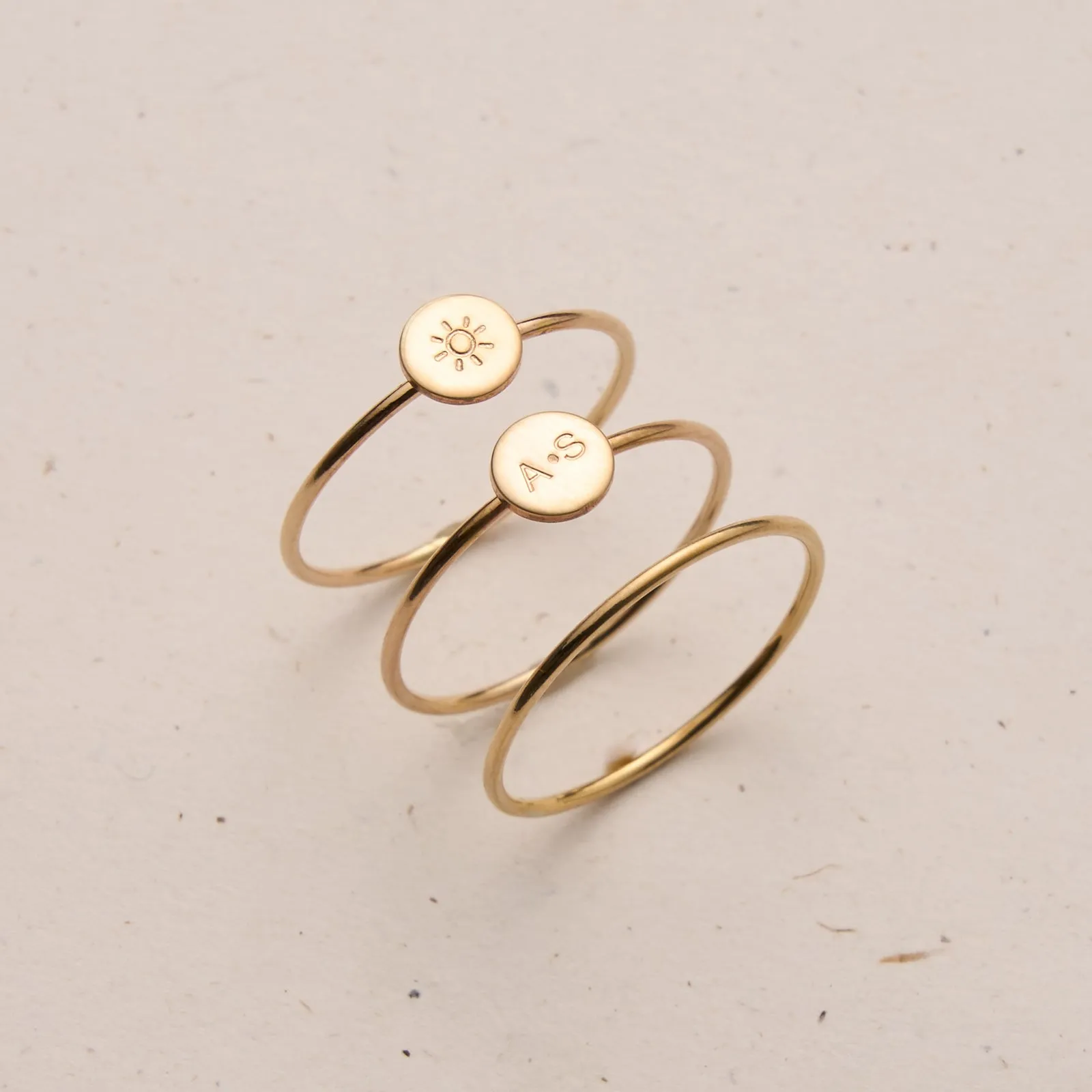 Florence Initial Tiny Pendant Ring