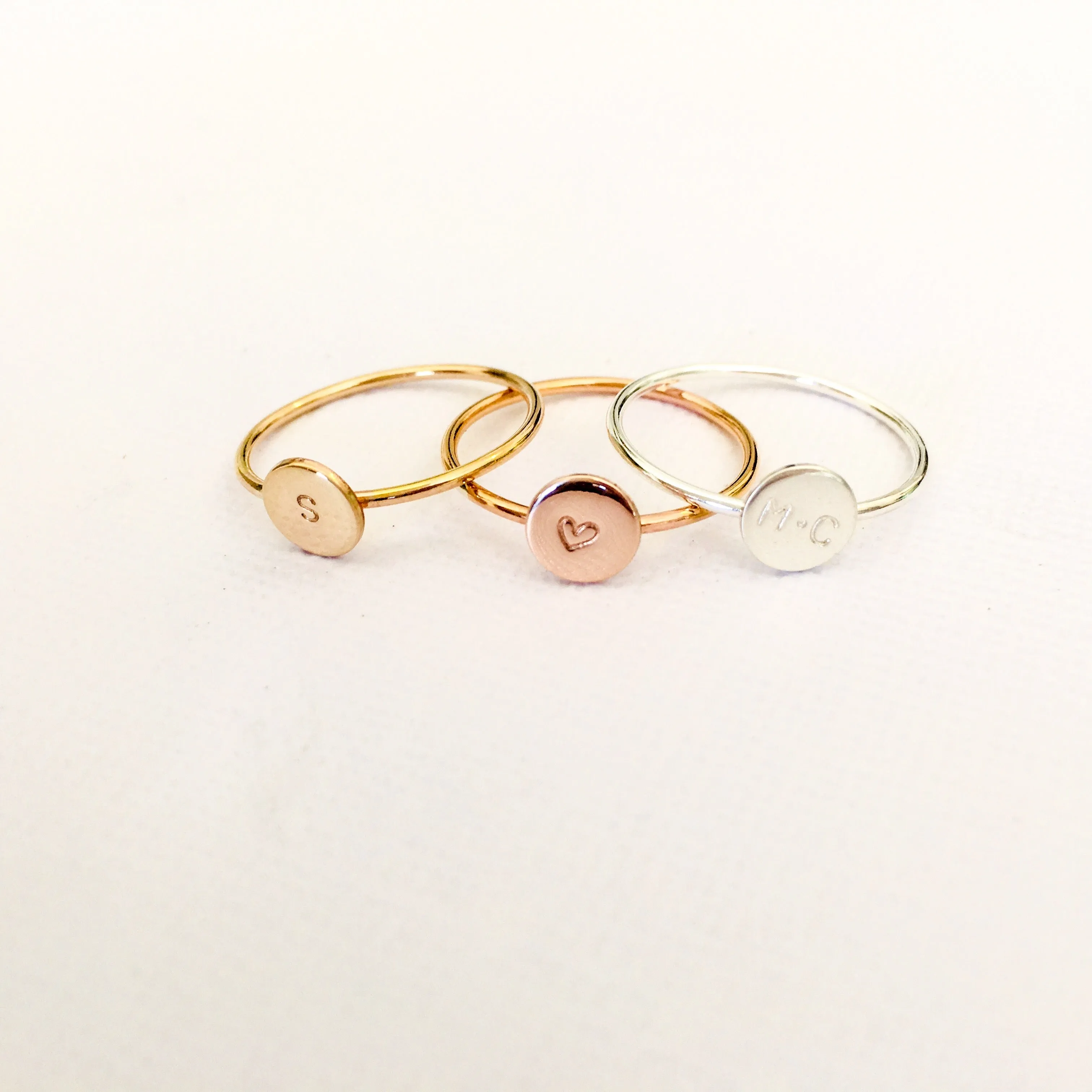 Florence Initial Tiny Pendant Ring