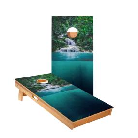 Forest Waterfall Star Cornhole Boards