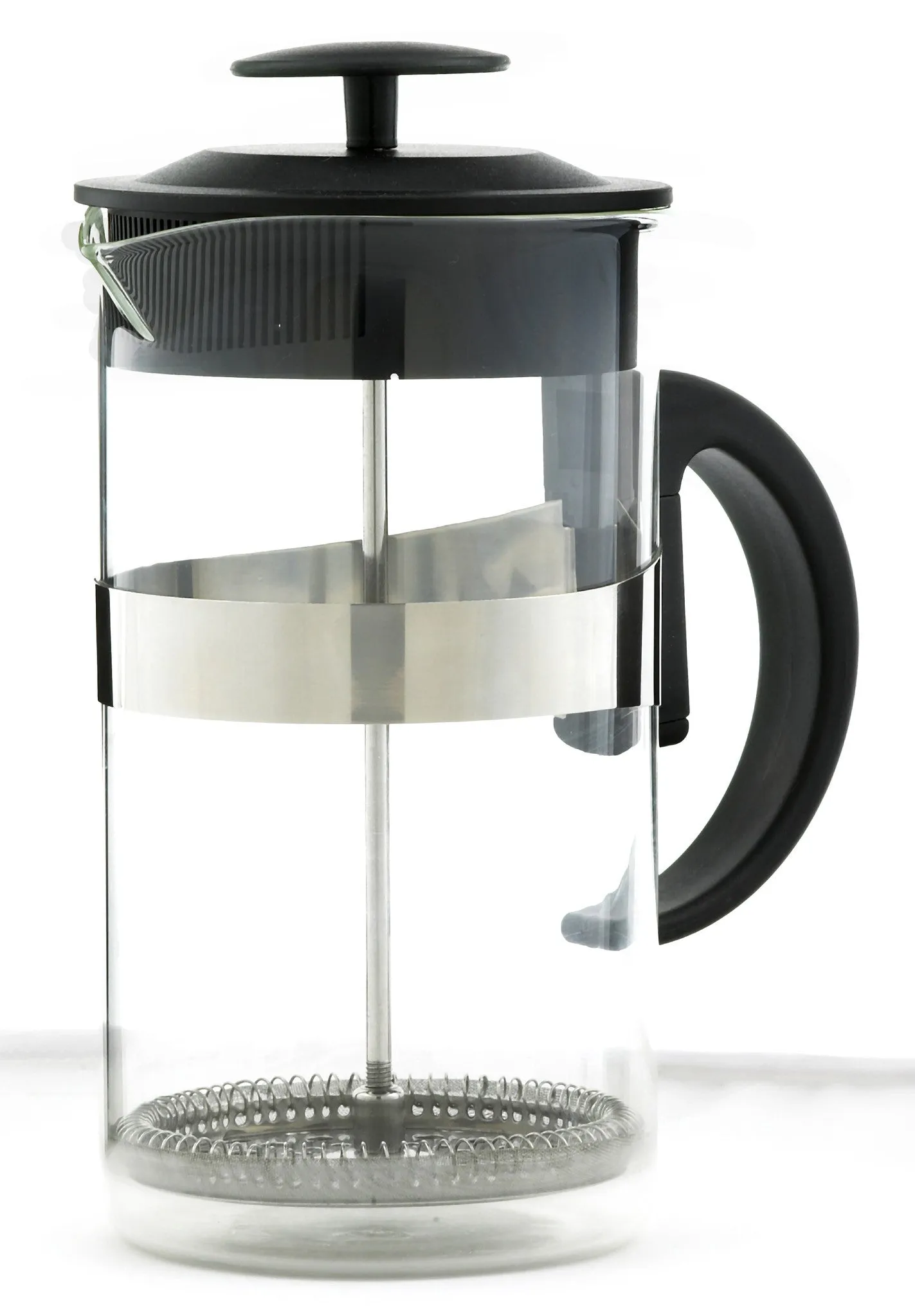 French Press & Milk Frother Set: GROSCHE Cafe Au Lait - Black, 1000ml/34 fl. oz