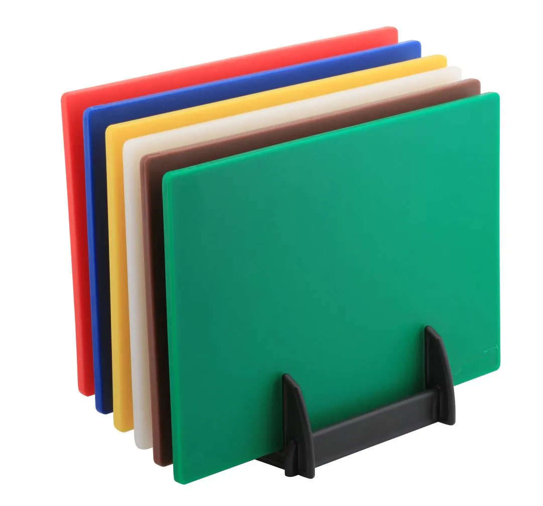 Genware LDSETRCK 6 Colour (1 of Each) LD Chopping Boards   Rack