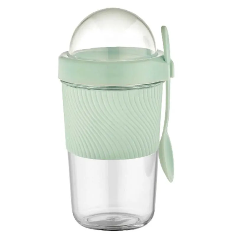 Glass Bowl for Muesli,  Yoghurt Cup with Dome, Travel Beaker for Breakfast and Muesli, 15 Oz