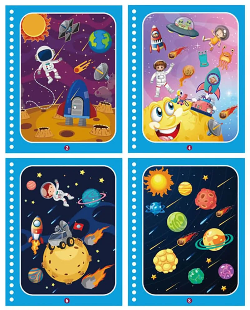 GLUN® Water Magic Books for Children, Different Themes with Self Drying Water Pen for Kids Fun with Learning Including 1 Marker, 3 to 5 Age Group (B)