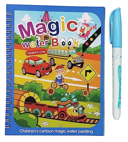GLUN® Water Magic Books for Children, Different Themes with Self Drying Water Pen for Kids Fun with Learning Including 1 Marker, 3 to 5 Age Group (B)
