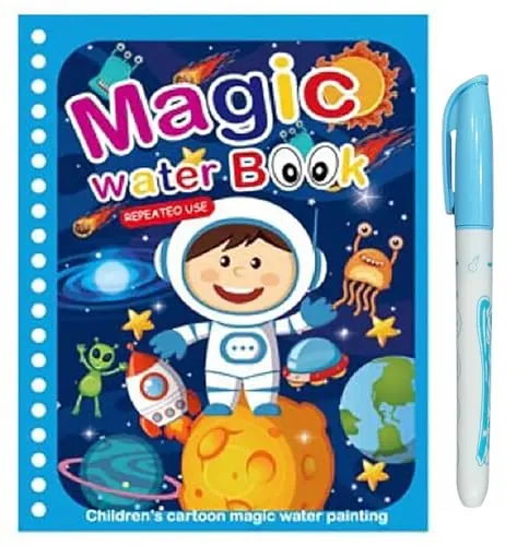 GLUN® Water Magic Books for Children, Different Themes with Self Drying Water Pen for Kids Fun with Learning Including 1 Marker, 3 to 5 Age Group (B)