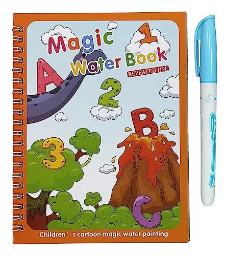 GLUN® Water Magic Books for Children, Different Themes with Self Drying Water Pen for Kids Fun with Learning Including 1 Marker, 3 to 5 Age Group (B)