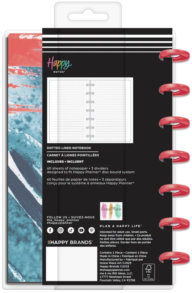 Happy Planner x GracePlace Effortless Grace - Dotted Lined Mini Notebook - 60 Sheets