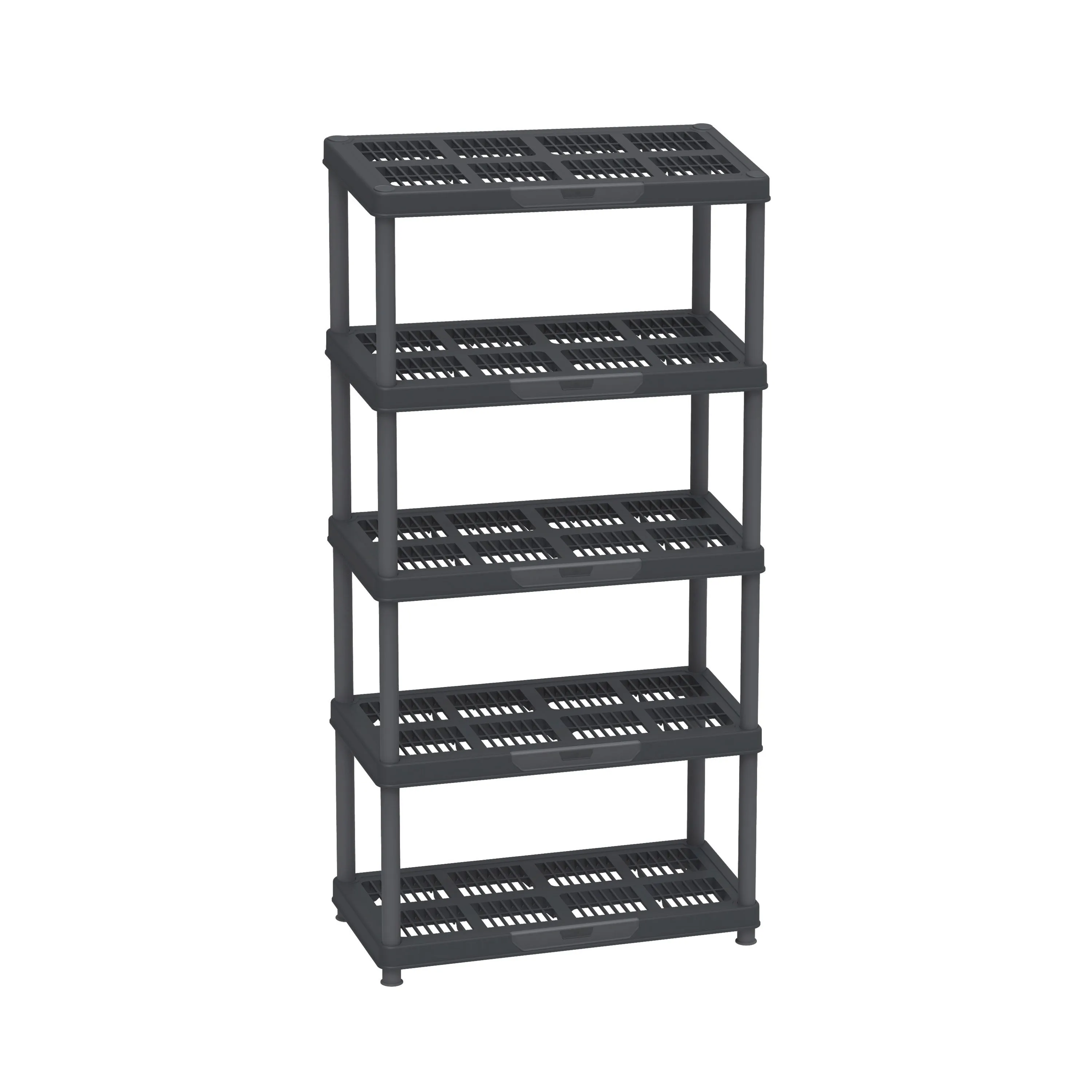 Heavy Duty Multipurpose 3/4/5 Shelf Rack (98/141.5/185cm)(Black) - Easy Assemble, No Tools Required