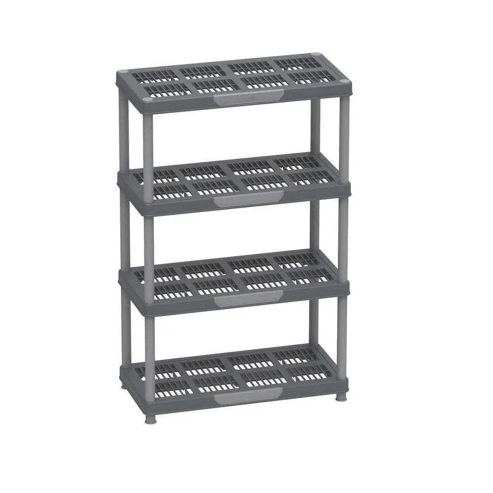 Heavy Duty Multipurpose 4/5 Shelf Rack (141.5/185cm)(Grey) - Easy Assemble, No Tools Required