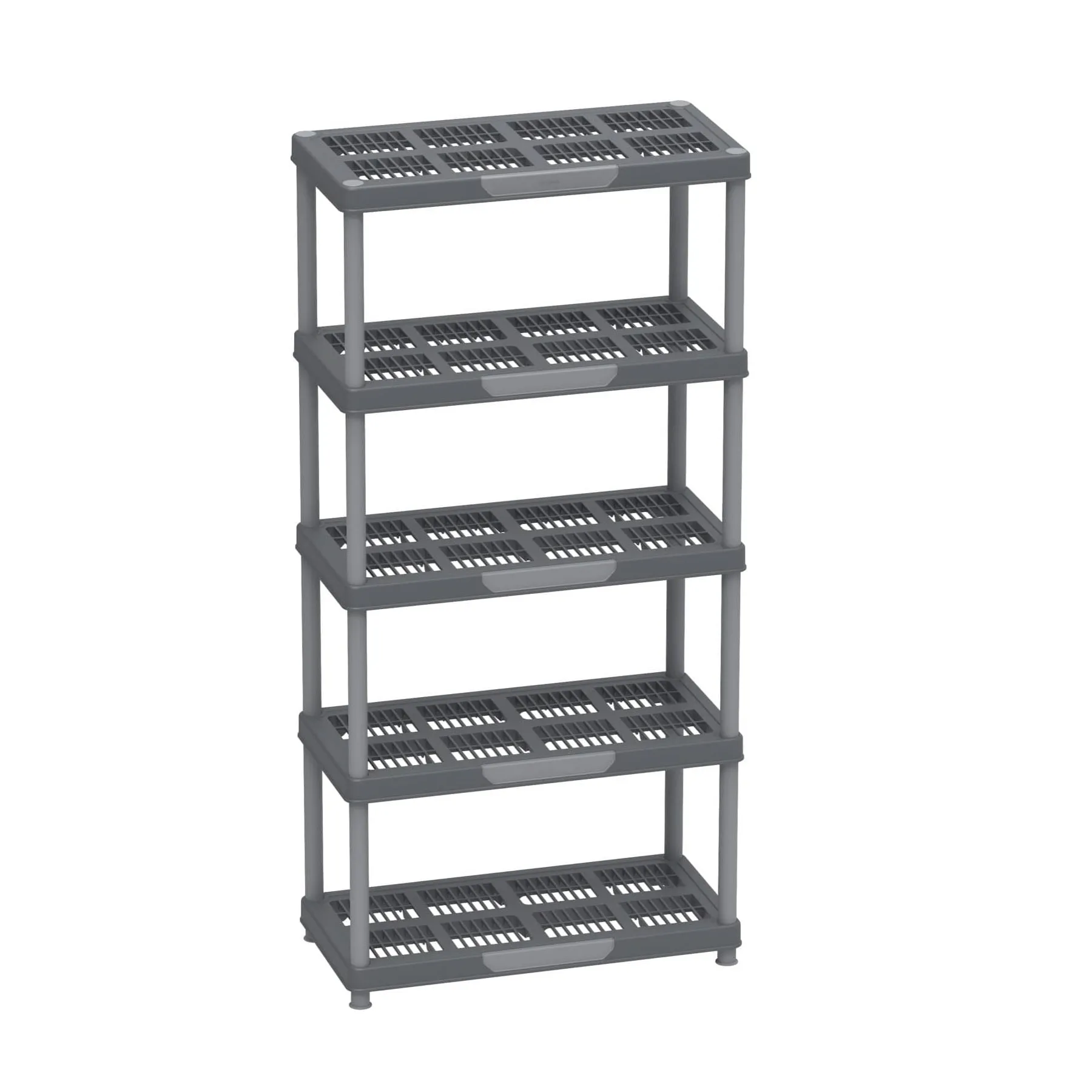 Heavy Duty Multipurpose 4/5 Shelf Rack (141.5/185cm)(Grey) - Easy Assemble, No Tools Required
