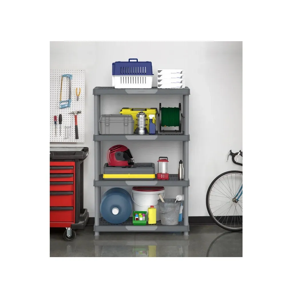 Heavy Duty Multipurpose 4/5 Shelf Rack (141.5/185cm)(Grey) - Easy Assemble, No Tools Required