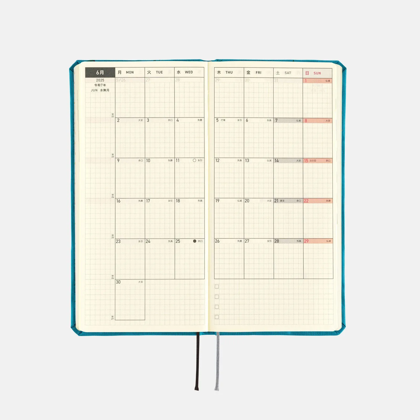 Hobonichi 2025 Weeks Bow & Tie Cherry