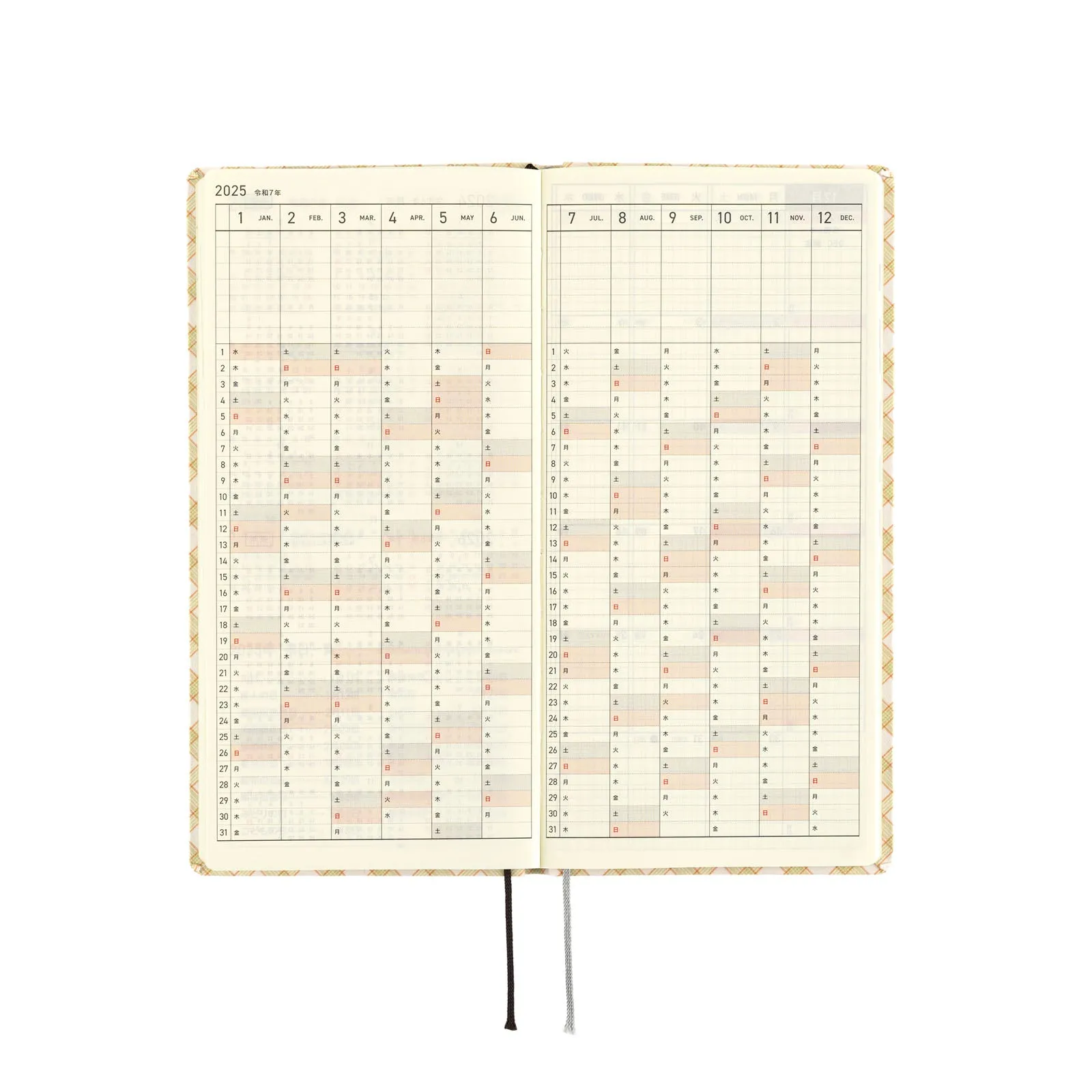 Hobonichi 2025 Weeks Shirt Fabric Harvest Plaid