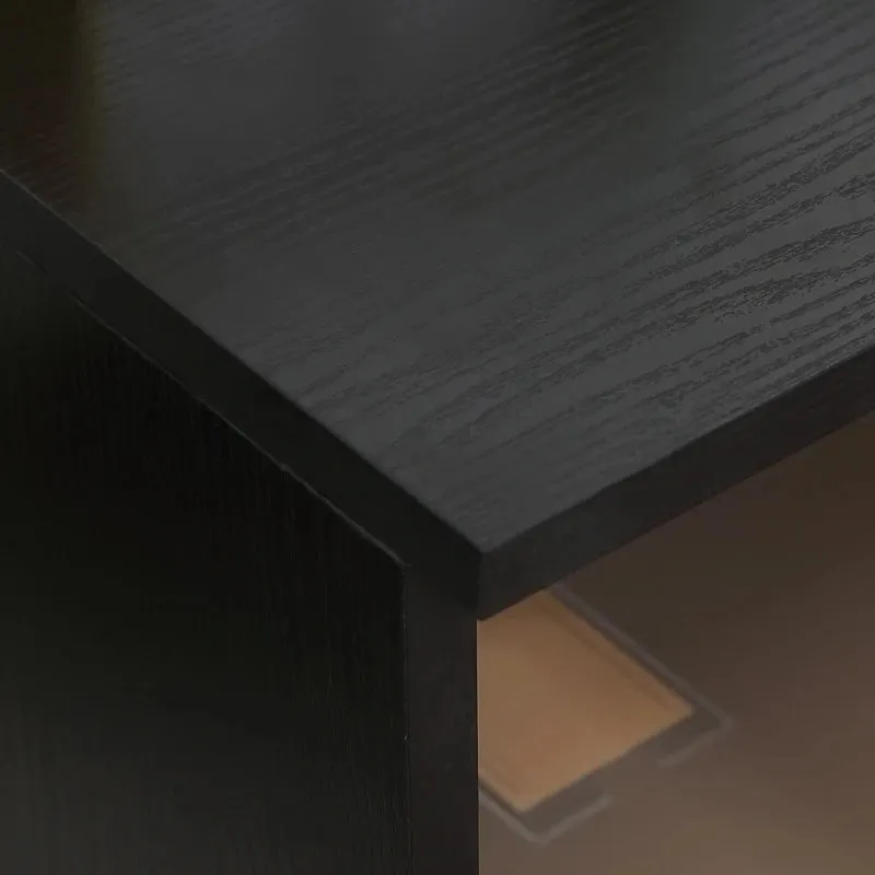 HOMCOM Printer Stand with Open Storage Shelves Black