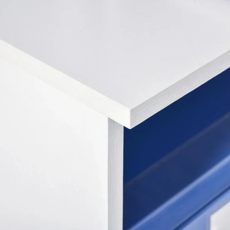 HOMCOM Printer Stand with Open Storage Shelves White