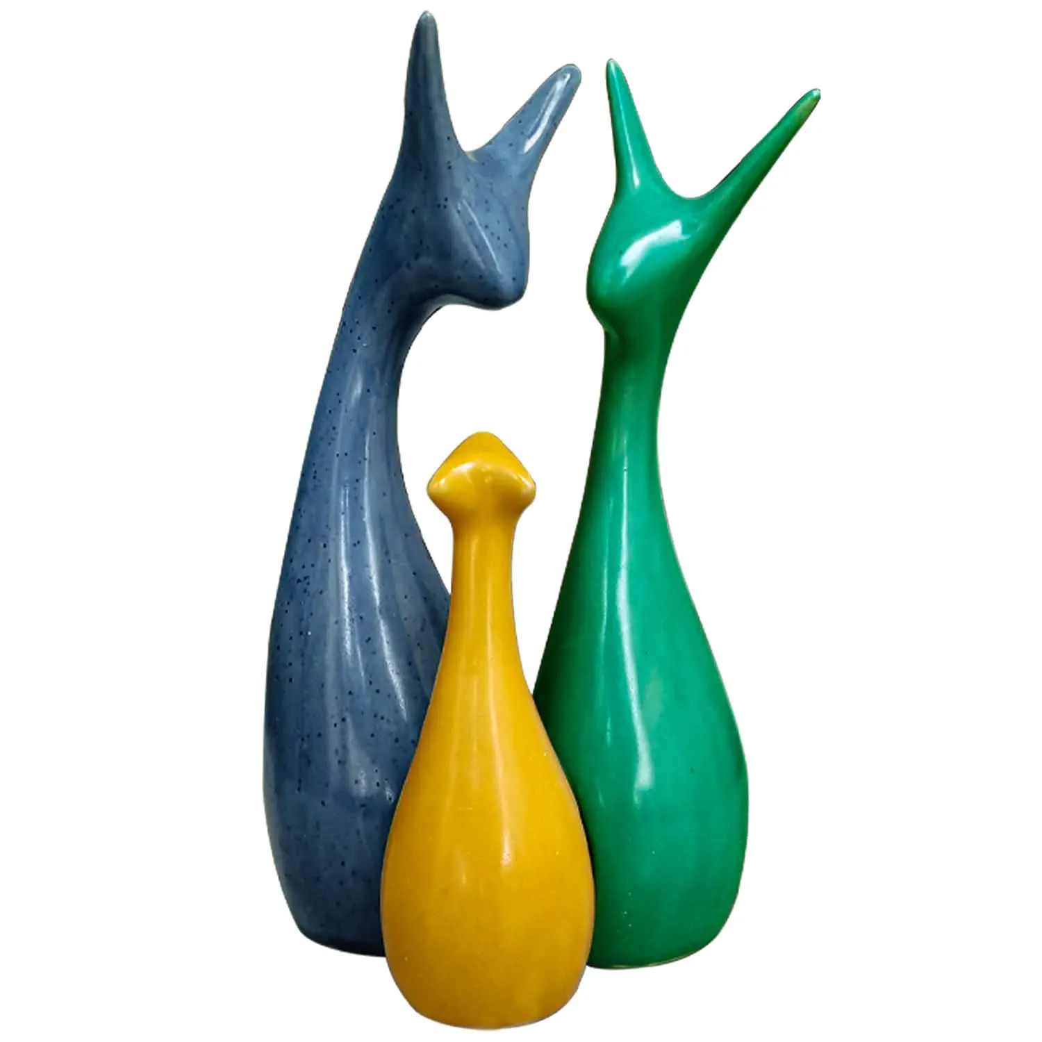 Home Décor Lucky Deer Family Set | Piano Finish Ceramic Figures - (Set of 3)