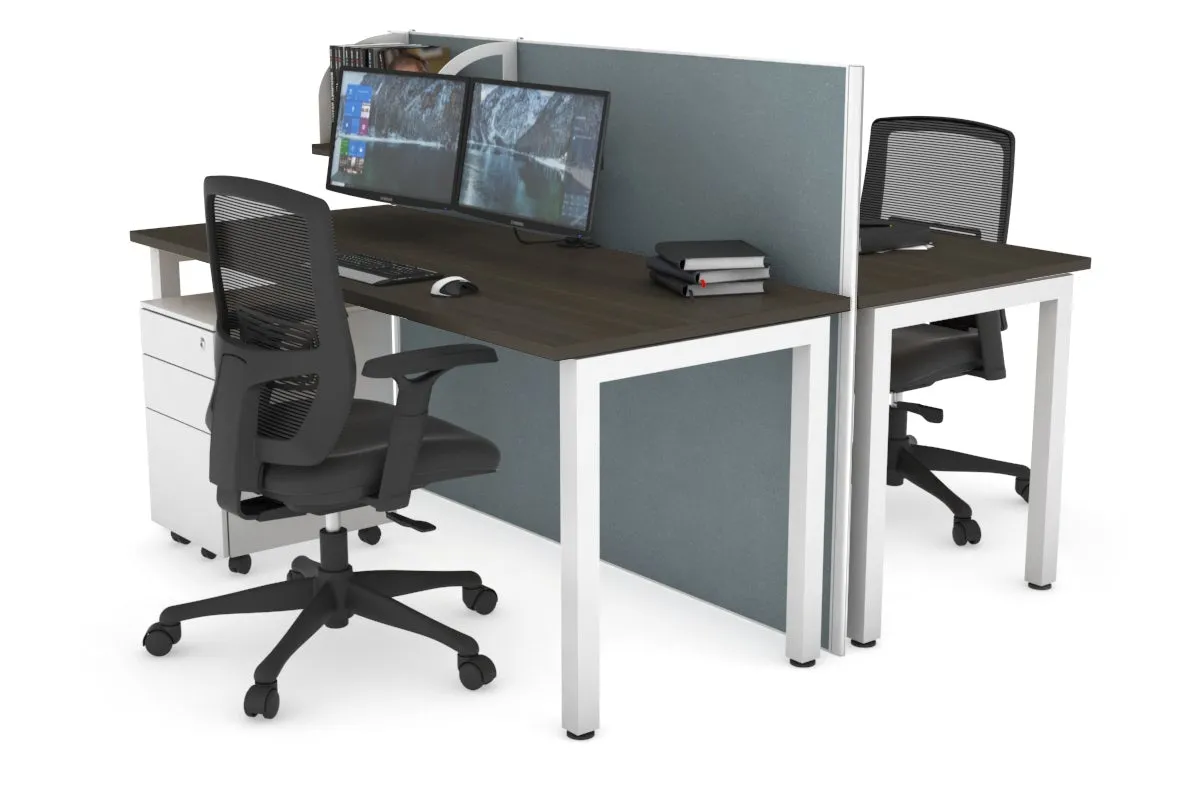 Horizon Quadro 2 Person Bench Square Legs Office Workstation [1600L x 700W]