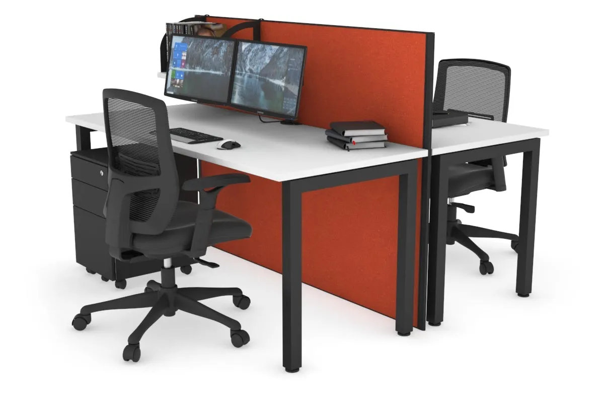 Horizon Quadro 2 Person Bench Square Legs Office Workstation [1600L x 700W]