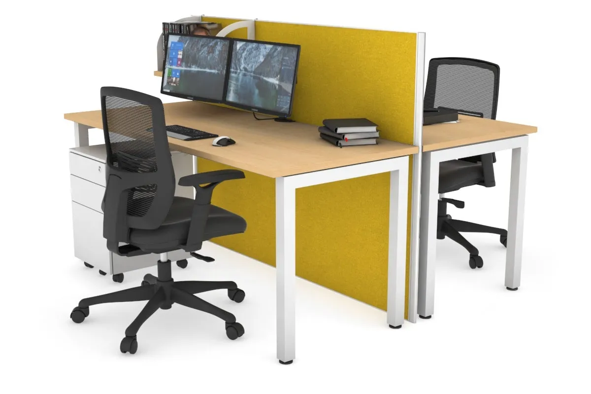 Horizon Quadro 2 Person Bench Square Legs Office Workstation [1600L x 700W]