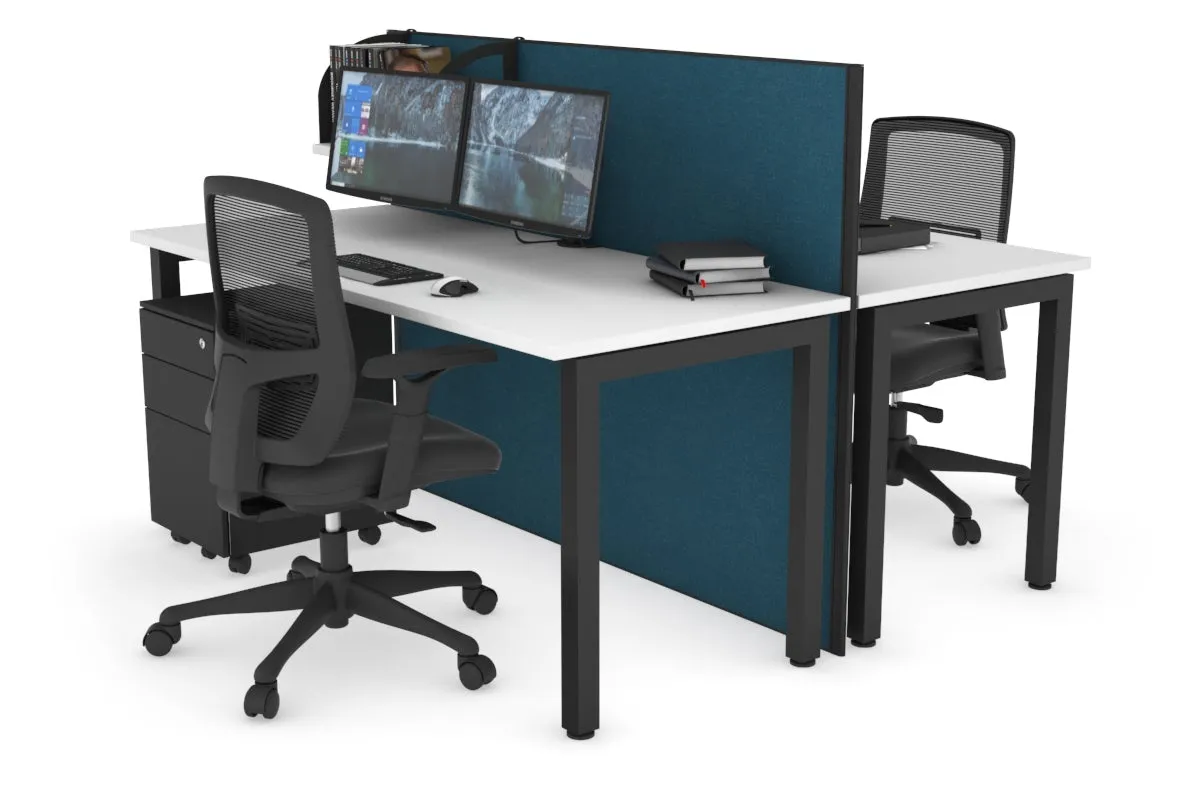 Horizon Quadro 2 Person Bench Square Legs Office Workstation [1600L x 700W]