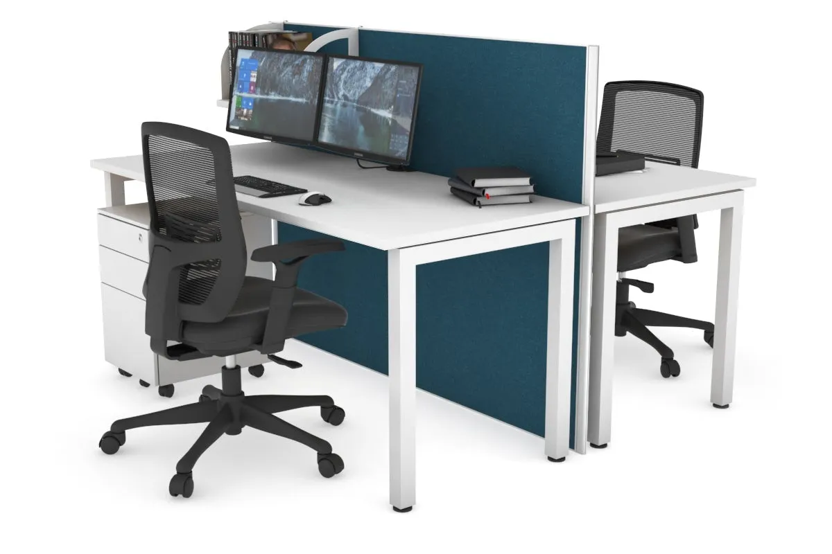 Horizon Quadro 2 Person Bench Square Legs Office Workstation [1600L x 700W]