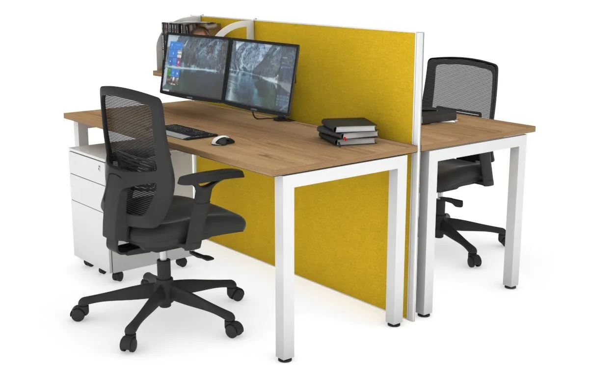 Horizon Quadro 2 Person Bench Square Legs Office Workstation [1600L x 700W]