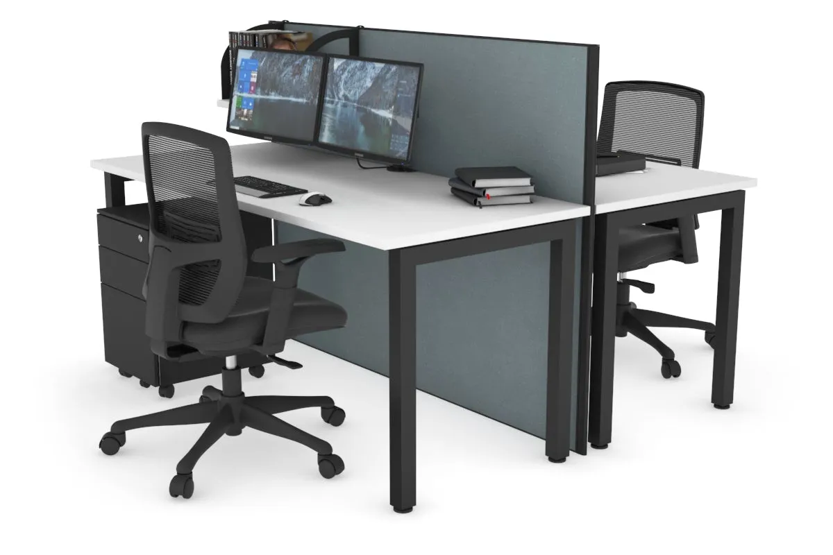 Horizon Quadro 2 Person Bench Square Legs Office Workstation [1600L x 700W]
