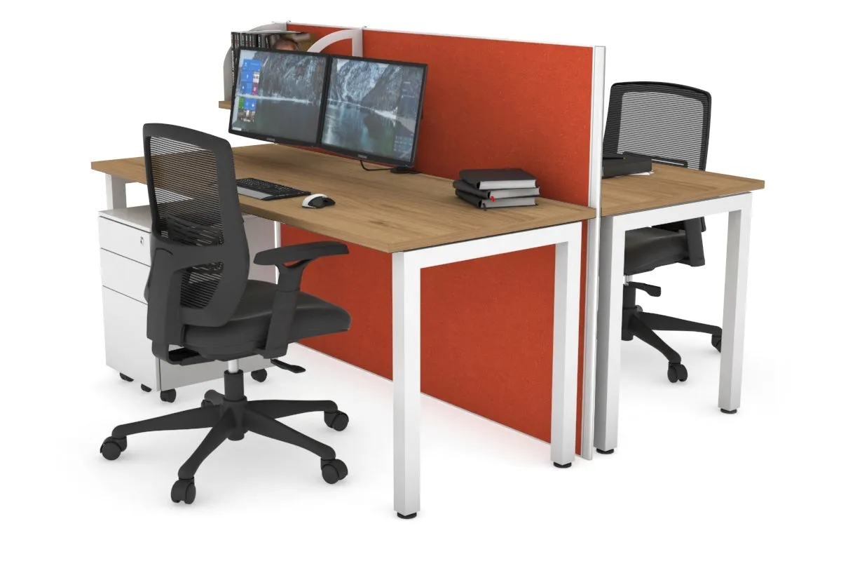 Horizon Quadro 2 Person Bench Square Legs Office Workstation [1600L x 700W]