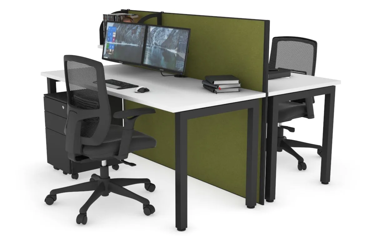Horizon Quadro 2 Person Bench Square Legs Office Workstation [1600L x 700W]