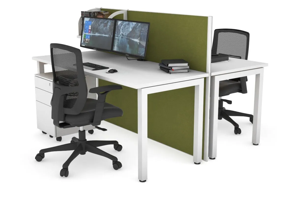 Horizon Quadro 2 Person Bench Square Legs Office Workstation [1600L x 700W]