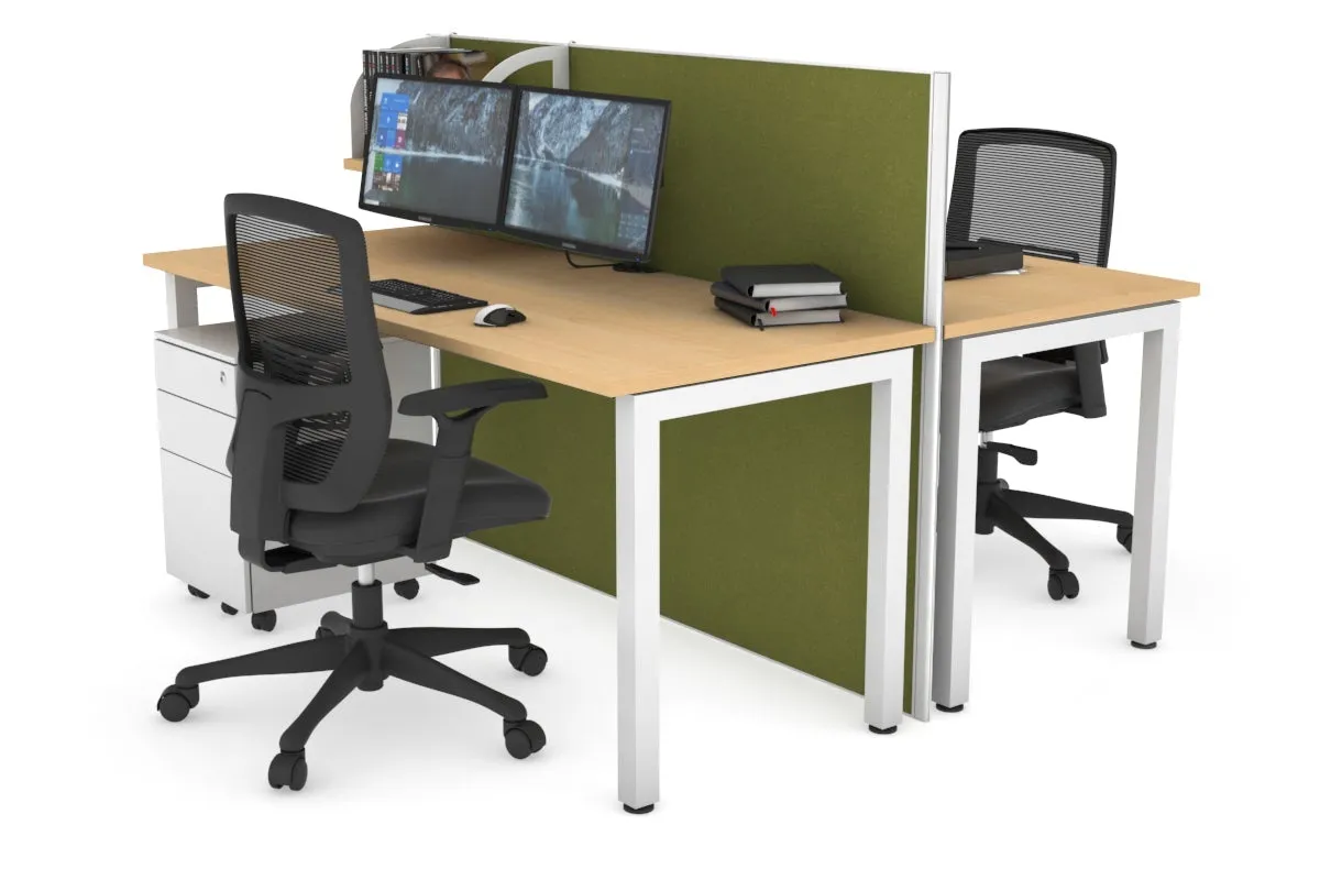 Horizon Quadro 2 Person Bench Square Legs Office Workstation [1600L x 700W]