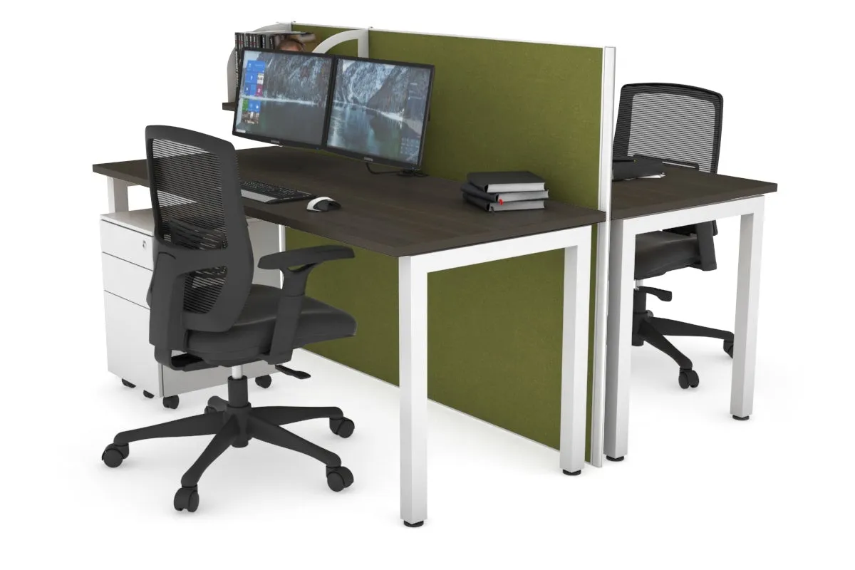 Horizon Quadro 2 Person Bench Square Legs Office Workstation [1600L x 700W]