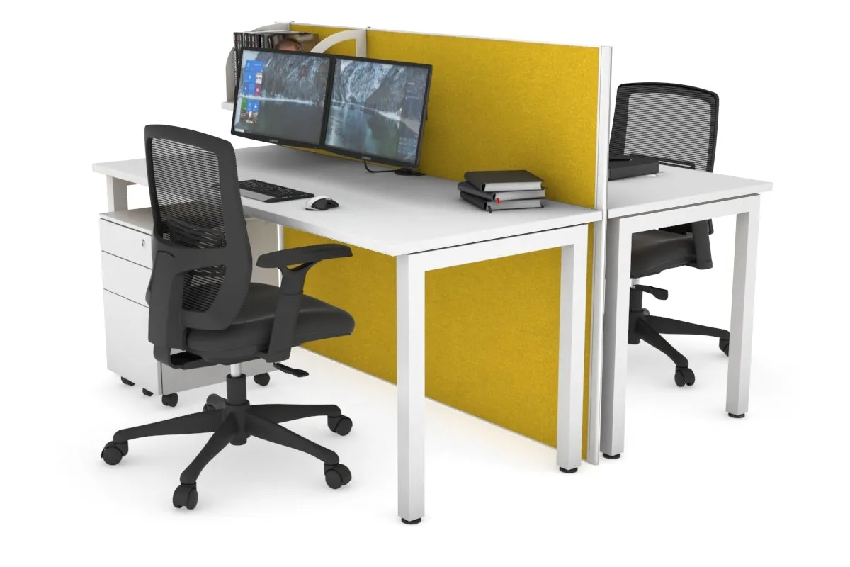 Horizon Quadro 2 Person Bench Square Legs Office Workstation [1600L x 700W]