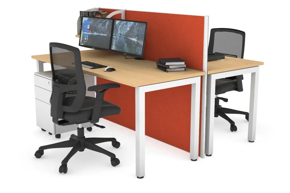 Horizon Quadro 2 Person Bench Square Legs Office Workstation [1600L x 700W]