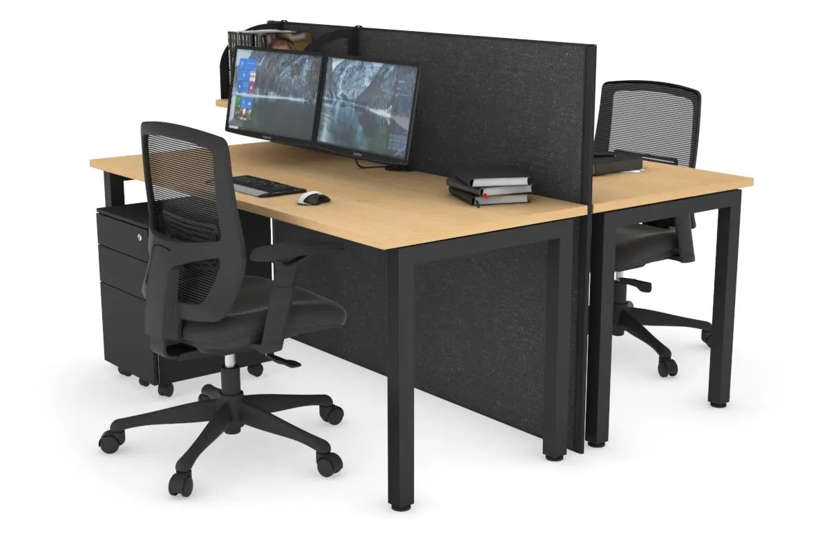 Horizon Quadro 2 Person Bench Square Legs Office Workstation [1600L x 700W]