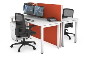 Horizon Quadro 2 Person Bench Square Legs Office Workstation [1600L x 700W]