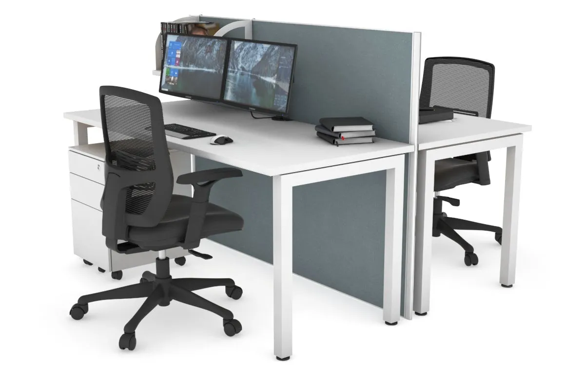 Horizon Quadro 2 Person Bench Square Legs Office Workstation [1600L x 700W]