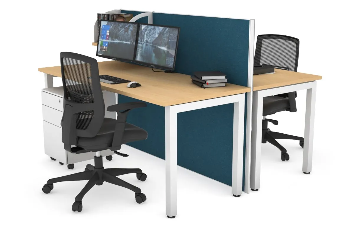 Horizon Quadro 2 Person Bench Square Legs Office Workstation [1600L x 700W]