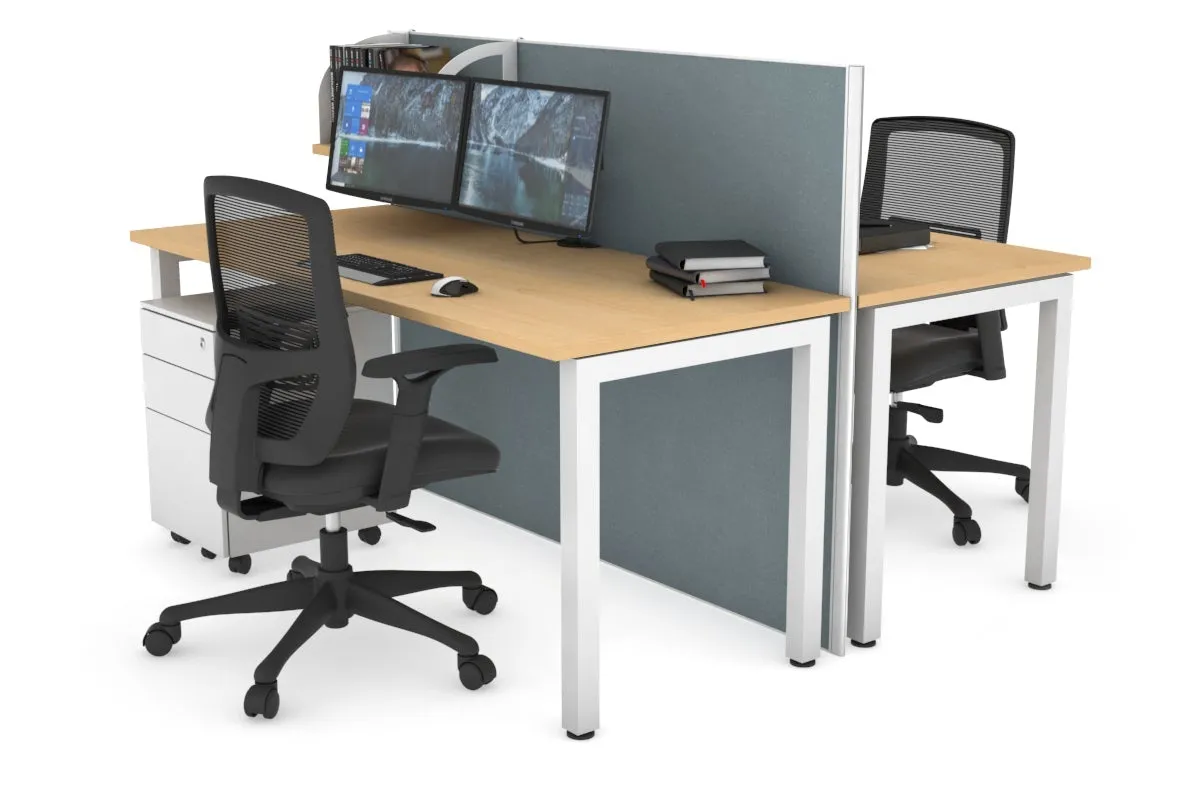 Horizon Quadro 2 Person Bench Square Legs Office Workstation [1600L x 700W]